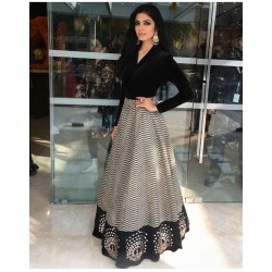 Black Exclusive Stich Evening Gown